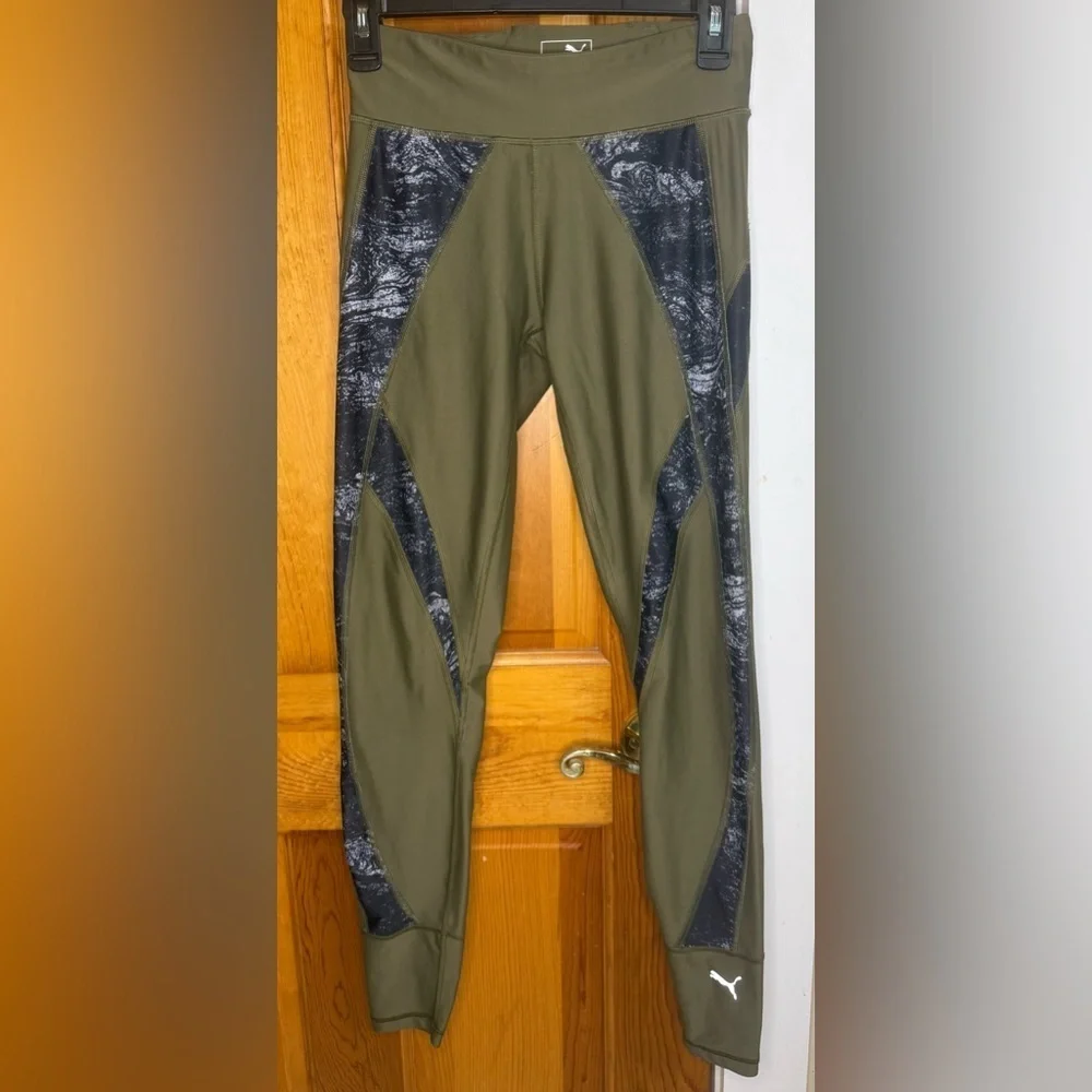 Puma Olive and Black Patterned Leggings